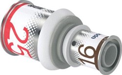 UPONOR S-PRESS FITTING RECHT AANSLUITING 1: 25MM PERSMOF AANSLUITING 2: 16MM PERSMOF