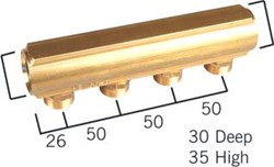 HENCO 5-GROEPS VLOERVERWARMINGSVERDELER 1 MET 5X 3/4 EUROCONUS AANSLUITINGEN MESSING VEK-060505-Z
