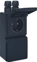SPUITWATERDICHT DUBBEL VERTICAAL STOPCONTACT 16 A/250 VAC MET BESCHERM  761-37835