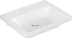 VILLEROY & BOCH SUBWAY 3.0 MEUBELWASTAFEL 600X470MM ONDERKANT GESLEPEN ZONDER KRAANGAT ZONDER OVERLOOP. STONE WHITE C+ 4A706FRW