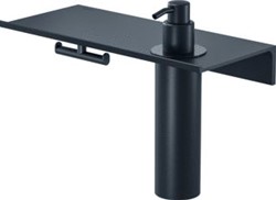 GEESA LEEV PLANCHET EN ZEEPDISPENSER 200ML MET HANDDOEKHAAK ZWART 28X12.5X20.6CM MAT ZWART/ZWART 91821606280