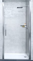 NOVELLINI YOUNG 2.0 1B DOUCHEDEUR VOOR IN NIS OF MET ZIJWAND F1B (87 CM VERSTELBAAR T/M 91 CM) X 200 CM HELDER GLAS ZWART MAT PROFIEL   Y21B87-1H