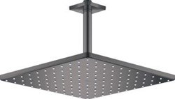 GROHE RAINSHOWER HOOFDDOUCHESET: HOOFDDOUCHE 310 VIERKANT MET DOUCHEARM PLAFONDMONTAGE 14.2CM MET 1 STRAALSOORT HARD GRAPHITE 26566A00