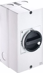 KRAUS & NAIMER HOOFDSCHAKELAAR 3 POLIG 0-1 100A OPBOUW IP66/67 VERGRENDELBAAR ZWART/GRIJS KG100.T103/33.KL71V
