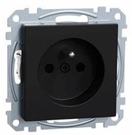 SCHNEIDER ELECTRIC MERTEN SYSTEEM M WANDCONTACTDOOS BESTAAT UIT EEN SOKKEL EN CENTRAALPLAAT MET BEVEILIGING IS UITGEVOERD IN DE KLEUR MAT ZWART MEG2500-0403