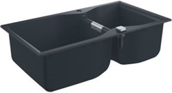 GROHE RECHTHOEKIGE DUBBELE SPOELBAK BLADMONTAGE AFVOERPLUG VUILAFSTOTEND WASTE HXBXD 230X900X500MM 31658AP0