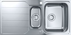 GROHE RECHTHOEKIGE DUBBELE SPOELBAK BLADMONTAGE OPBOUW AFVOERPLUG VUILAFSTOTEND WASTE RVS 304 HXBXD 195X970X500MM 31572SD1