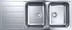 GROHE RECHTHOEKIGE DUBBELE SPOELBAK BLADMONTAGE OPBOUW AFVOERPLUG VUILAFSTOTEND WASTE RVS 304 HXBXD 195X1160X500MM 31588SD1