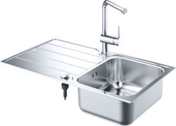 GROHE RECHTHOEKIGE ENKELE SPOELBAK BLADMONTAGE OPBOUW AFVOERPLUG VUILAFSTOTEND WASTE RVS 304 HXBXD 195X860X500MM 31573SD1