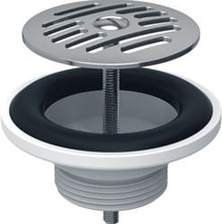 GEBERIT AFVOERPLUG MET VRIJE UITLOOP 1 1/4' MET ROOSTER 152.005.00.1