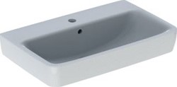 GEBERIT RENOVA COMPACT WASTAFEL 65CM MET KRAANGAT MIDDEN EN MET OVERLOOP KERATECT/WIT 501.714.00.8