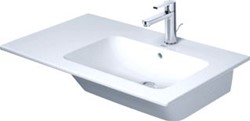 DURAVIT ME BY STARCK WASTAFEL 830 MM WIT HOOGGLANS KRAANVLAK MET 1 KRAANGAT OVERLOOP POSITIE ZEEPDISPENSER: ZONDER 2346830000
