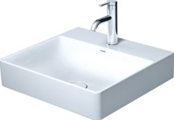 DURAVIT DURASQUARE WASTAFEL 500 MM WIT HOOGGLANS KRAANVLAK MET 1 KRAANGAT GESLEPEN 2353500071