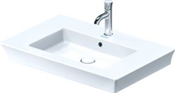 DURAVIT WHITE TULIP WASTAFEL 750 MM WIT HOOGGLANS KRAANVLAK AANTAL KRAANGATEN PER WASBAK: 1 OVERLOOP POSITIE ZEEPDISPENSER: ZONDER GESLEPEN 2363750000