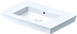 DURAVIT WHITE TULIP WASTAFEL 750 MM WIT HOOGGLANS KRAANVLAK AANTAL KRAANGATEN PER WASBAK: 0 OVERLOOP POSITIE ZEEPDISPENSER: ZONDER GESLEPEN 2363750060