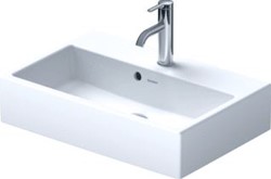 DURAVIT VERO AIR WASTAFEL 600 MM WIT HOOGGLANS KRAANVLAK ZONDER KRAANGAT OVERLOOP GESLEPEN 2368600028
