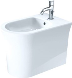 DURAVIT WHITE TULIP STAAND BIDET WIT HOOGGLANS 580 MM KRAANVLAK AANTAL KRAANGATEN PER WASPLAATS: 1 OVERLOOP INCL. VERBORGEN BEVESTIGING WONDERGLISS 22931000001
