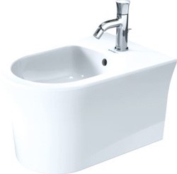 DURAVIT WHITE TULIP WANDBIDET WIT HOOGGLANS 540 MM KRAANVLAK AANTAL KRAANGATEN PER WASPLAATS: 1 OVERLOOP INCL. VERBORGEN BEVESTIGING WONDERGLISS 22931500001