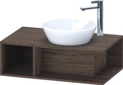 DURAVIT D-NEO WASTAFELONDERBOUWKAST MET 1 OPEN VAK ZIJDELINGS LINKS 80X48X26CM NOTEN DONKER MAT DE493802121