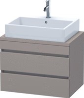 DURAVIT DURASTYLE CONSOLE WASTAFELMEUBEL 700X478 MM KLEUR FRONT: BASALT MAT KLEUR CORPUS: BASALT MAT AANTAL SCHUIFLADES: 2 SIFONUITSPARING DS530604343