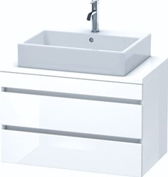 DURAVIT DURASTYLE CONSOLE WASTAFELMEUBEL 800X478 MM KLEUR FRONT: BETONGRIJS MAT KLEUR CORPUS: WIT MAT AANTAL SCHUIFLADES: 2 SIFONUITSPARING DS530700718