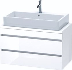 DURAVIT DURASTYLE CONSOLE WASTAFELMEUBEL 900X478 MM KLEUR FRONT: NATUUR EIKEN MAT KLEUR CORPUS: WIT MAT AANTAL SCHUIFLADES: 2 SIFONUITSPARING DS530803018