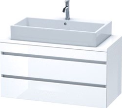 DURAVIT DURASTYLE CONSOLE WASTAFELMEUBEL 1000X478 MM KLEUR FRONT: EIKEN ZWART MAT KLEUR CORPUS: BASALT MAT AANTAL SCHUIFLADES: 2 SIFONUITSPARING DS530901643