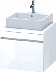 DURAVIT DURASTYLE CONSOLE WASTAFELMEUBEL 600X548 MM KLEUR FRONT: WIT MAT KLEUR CORPUS: BASALT MAT AANTAL LADEN: 1 DS531001843