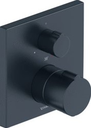 DURAVIT C.1 DOUCHETHERMOSTAAT INBOUW MAT ZWART VIERKANTE ROZET 150X150MM 20,6 L/MIN (3 BAR) 3-5 BAR 1 UITGANG MET STOPKRAAN C14200015046