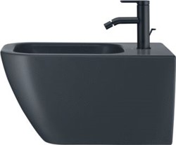 DURAVIT HAPPY D.2 WANDBIDET 540 MM ANTRACIET MAT KRAANVLAK MET 1 KRAANGAT OVERLOOP DURAFIX 2258151300