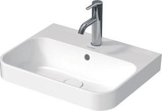 DURAVIT HAPPY D.2 PLUS OPZETWASTAFEL 500 MM WIT HOOGGLANS KRAANVLAK MET 1 KRAANGAT OVERLOOP GESLEPEN 2360500000