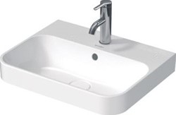 DURAVIT HAPPY D.2 PLUS OPZETWASTAFEL 500 MM KLEUR BINNENKANT WIT HOOGGLANS / KLEUR BUITENKANT ANTRACIET MAT KRAANVLAK ZONDER KRAANGAT OVERLOOP GESLEPEN WONDERGLISS 23605061601