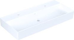 VILLEROY & BOCH MEMENTO 2.0 WASTAFEL HOEKIG VOOR 2X 1-GAT DOORGESTOKEN WAND 470 X 1000MM (DXB) STEEN WIT KERAMIEKPLUS 4A22A1RW