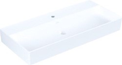 VILLEROY & BOCH MEMENTO 2.0 WASTAFEL HOEKIG UITLOOP 3-GATS DOORGESTOKEN WAND 470 X 1000MM (DXB) STEEN WIT KERAMIEKPLUS 4A221HRW