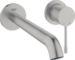 GROHE ESSENCE NEW INBOUWMENGKRAAN AFBOUWDEEL L-SIZE WAND EENGREEPS 2-GATS G1/2 230MM VOORSPRONG UITLOOP VAST SUPERSTEEL 29193DC1