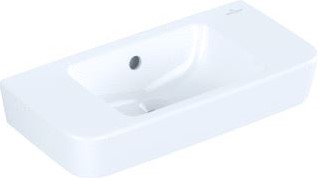 VILLEROY & BOCH O.NOVO FONTEIN COMPACT 500X250 MM MET OVERLOOP ZONDER KRAANGAT ANTIBAC CERAMICPLUS ALPINE WIT 434252T2