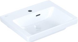VILLEROY & BOCH SUBWAY 3.0 FONTEIN 500X400MM. VOOR 1-GAT ARMATUUR KRAANGAT GESTOKEN MET OVERLOOP. WIT ALPIN C+ 437050R1