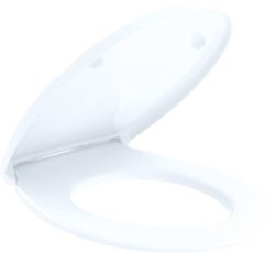 VILLEROY & BOCH O.NOVO CLOSETZITTING OVAAL MET QUICKRELEASE EN SOFTCLOSING SCHARNIEREN ROESTVRIJ STAAL SCHARNIEREN WIT ALPIN 8M43S101