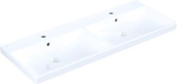 VILLEROY & BOCH AVENTO MEUBELWASTAFEL DUBBEL 2 3-GAT ARMATUUR MID GAT DOOR OVERLOOP 1200 X 470MM (BXD) APLINE WIT KERAMIEKPLUS 4A23CKR1