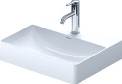 DURAVIT DURASQUARE WASTAFEL COMPACT 500 MM WIT HOOGGLANS KRAANVLAK AANTAL KRAANGATEN PER WASPLAATS: 1 23565000411