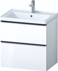 DURAVIT D-NEO MEUBELSET BESTAANDE UIT KERAMISCHE WASTAFEL MET 1 KRAANGAT OVERLOOP MEUBEL MET 2 LADE 650X480X2000 MM WIT HOOGGLANS DE012002222