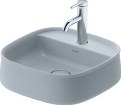DURAVIT ZENCHA OPZETWASTAFEL 420 MM GRIJS ZIJDEMAT KRAANVLAK MET 1 KRAANGAT GESLEPEN 2374426771