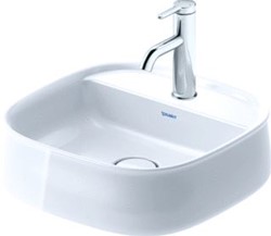 DURAVIT ZENCHA OPZETWASTAFEL 420 MM WIT HOOGGLANS KRAANVLAK MET 1 KRAANGAT GESLEPEN 2374420071
