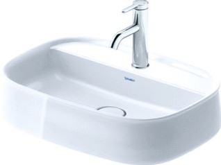DURAVIT ZENCHA OPZETWASTAFEL 550 MM WIT HOOGGLANS KRAANVLAK MET 1 KRAANGAT GESLEPEN 2374550071