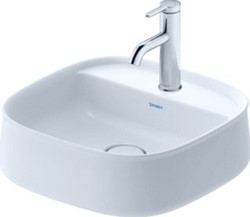 DURAVIT ZENCHA OPZETWASTAFEL 420 MM WIT ZIJDEMAT KRAANVLAK MET 1 KRAANGAT GESLEPEN 2374423271