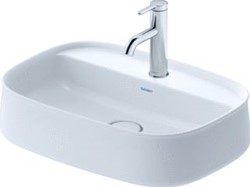 DURAVIT ZENCHA OPZETWASTAFEL 550 MM WIT ZIJDEMAT KRAANVLAK MET 1 KRAANGAT GESLEPEN 2374553271