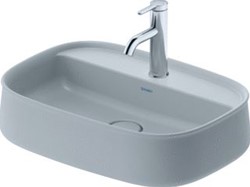 DURAVIT ZENCHA OPZETWASTAFEL 550 MM GRIJS ZIJDEMAT KRAANVLAK MET 1 KRAANGAT GESLEPEN 2374556771