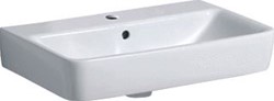 GEBERIT RENOVA COMPACT WASTAFEL 1X WASKOM KRAANGAT MIDDEN OVERLOOP KERAMIEK VUILAFSTOTEND 600 X 370 X 170MM (BXDXH) WIT 226160600
