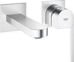 GROHE PLUS WASTAFELMENGKRAAN M-SIZE WAND EENGREEPS 2-GATS BODY GLAD G1/2 147MM UITLOOP VAST SUPERSTEEL 29303DC3