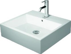 DURAVIT VERO AIR OPZETWASTAFEL 500 MM WIT HOOGGLANS KRAANVLAK ZONDER KRAANGAT GESLEPEN 2352500070